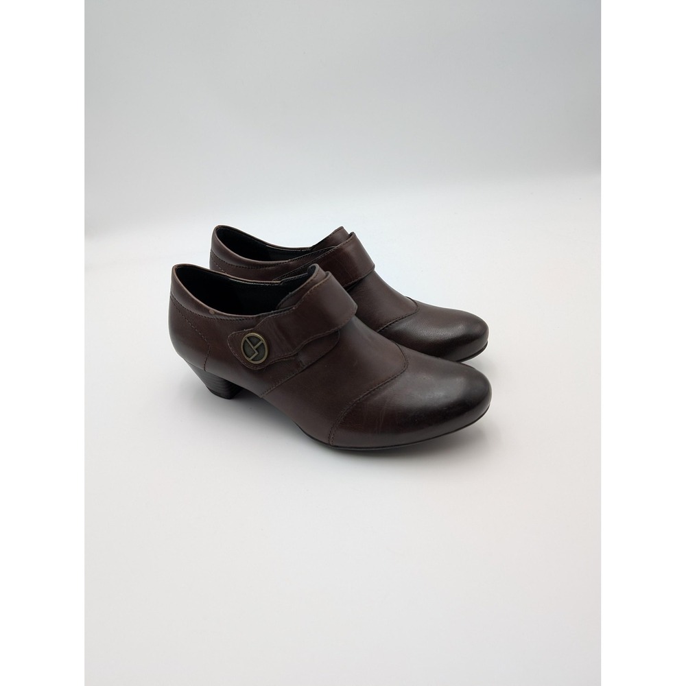 Josef Seibel Shoes Womens Size 6.5‎ Brown Leather Bootie Comfort Low Heel EU 37